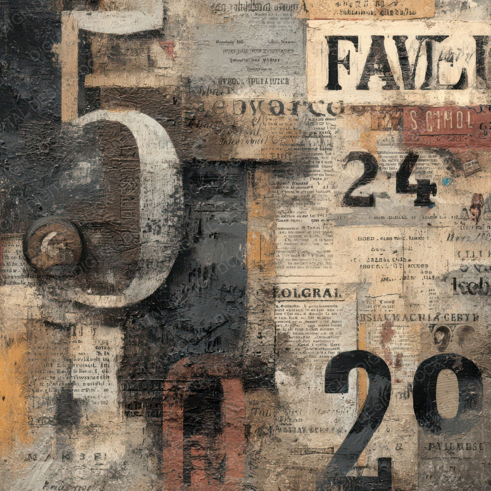 Dark Ephemera Typography Background Digital Paper Pack (DDD007830)