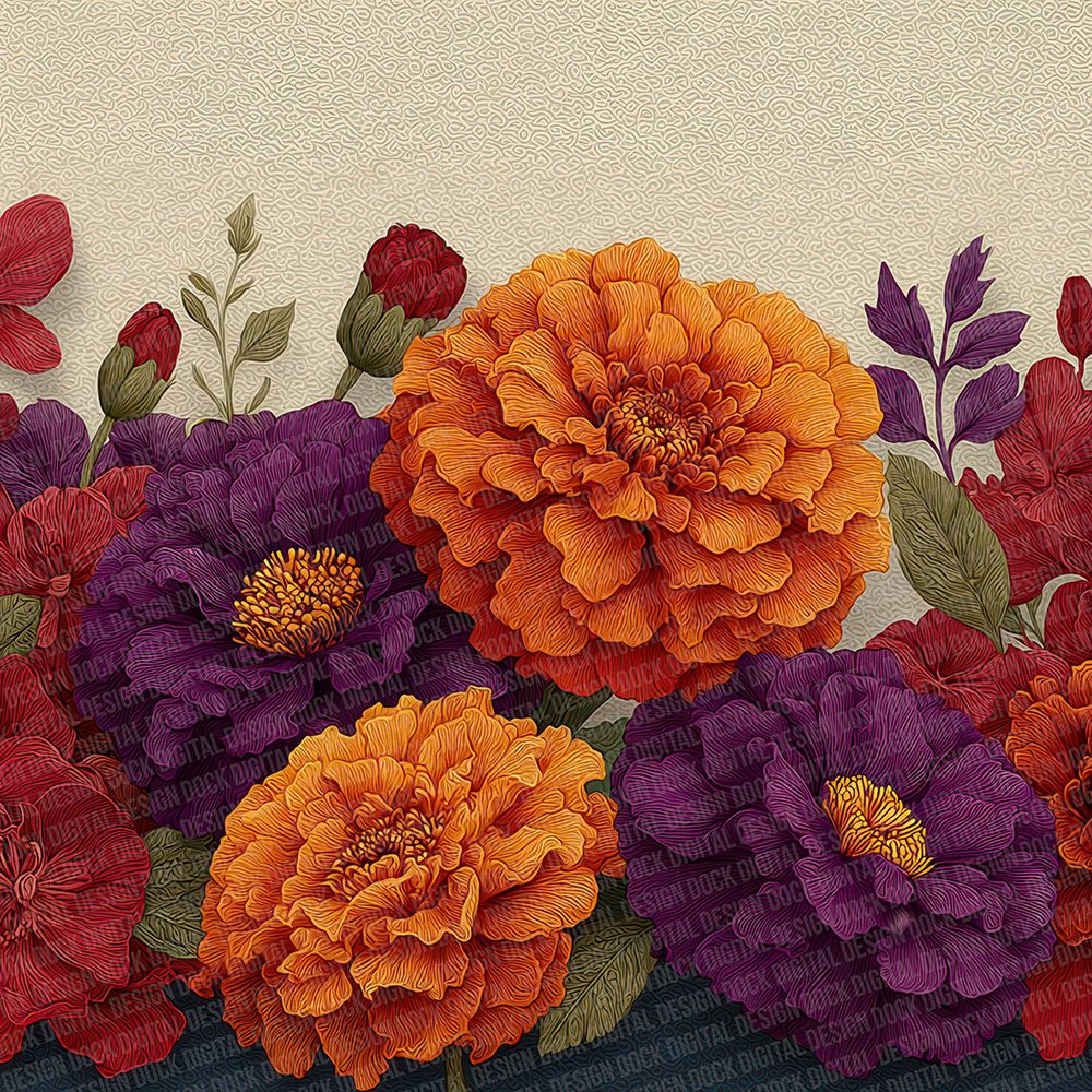 Day Of Dead Florals Digital Paper Pack (DDD001407)