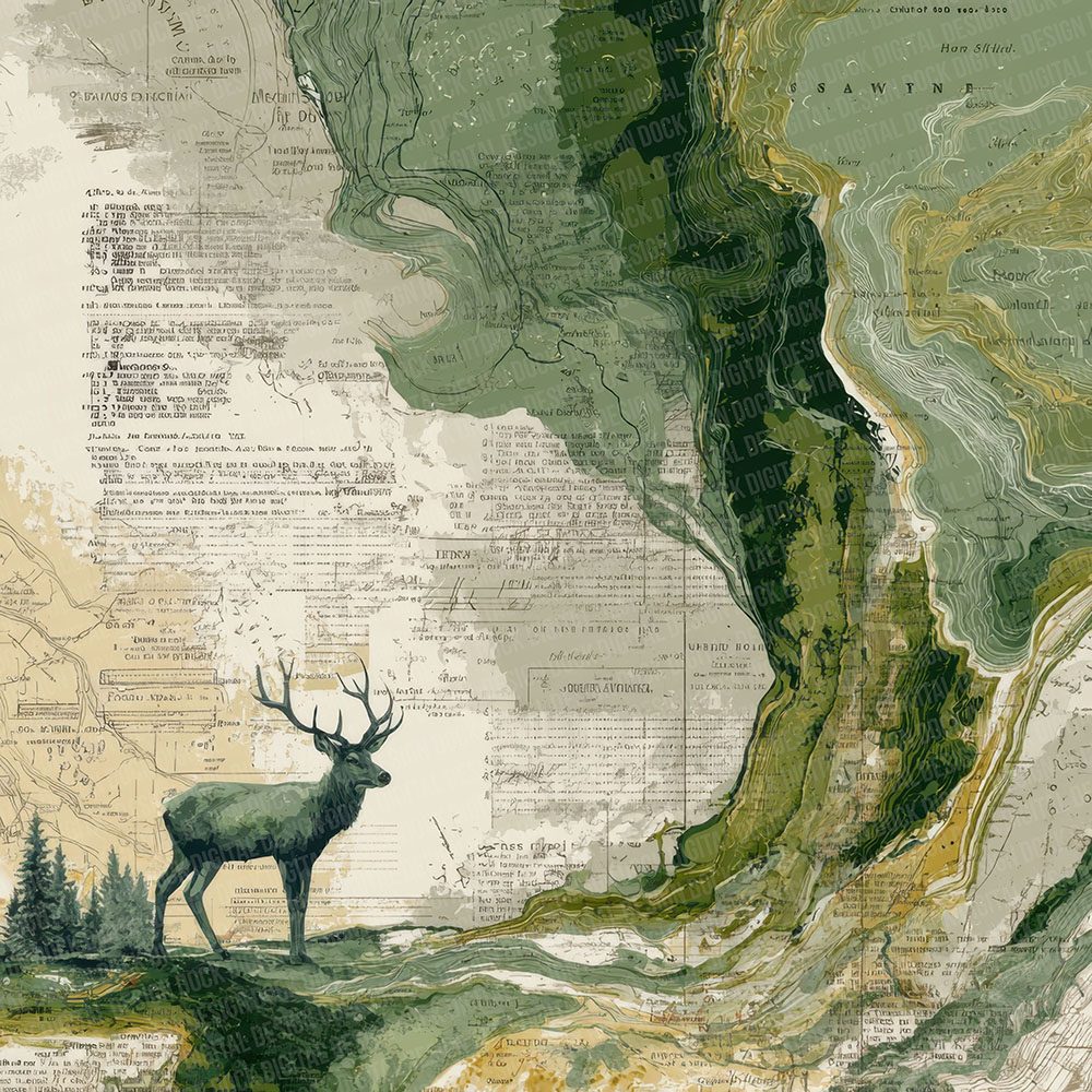 Deer Travel Journal Digital Paper Pack (DDD001430)