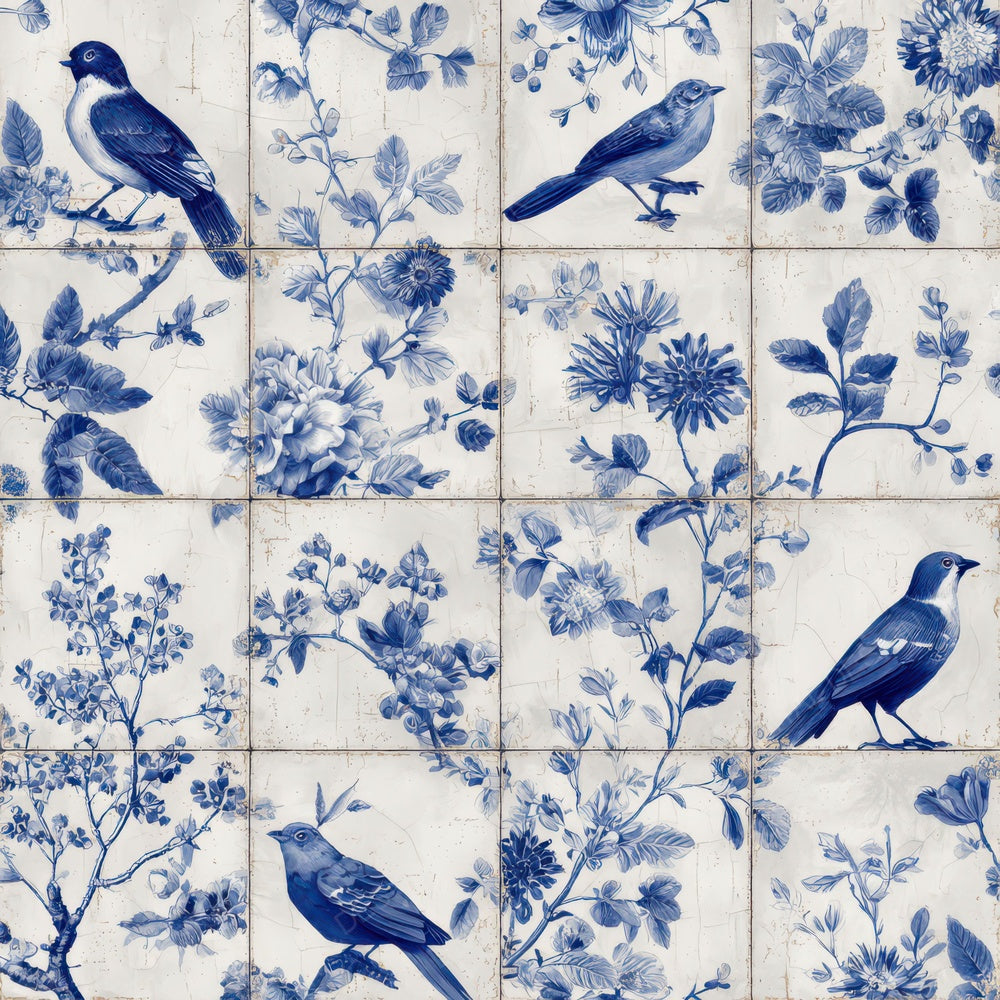 Delft Bird Pattern Digital Paper Pack (DDD008389)