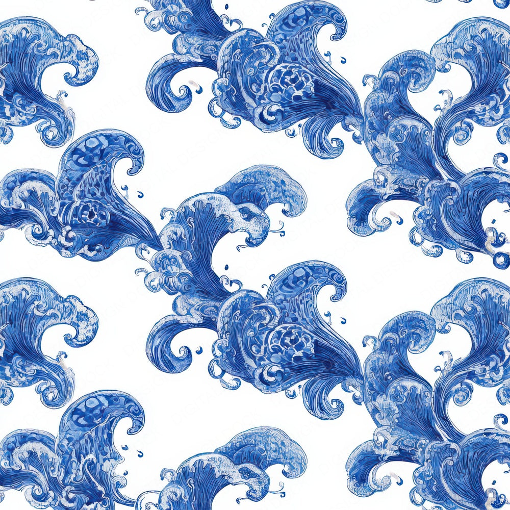 Delft Scroll Pattern Digital Paper Pack (DDD008393)