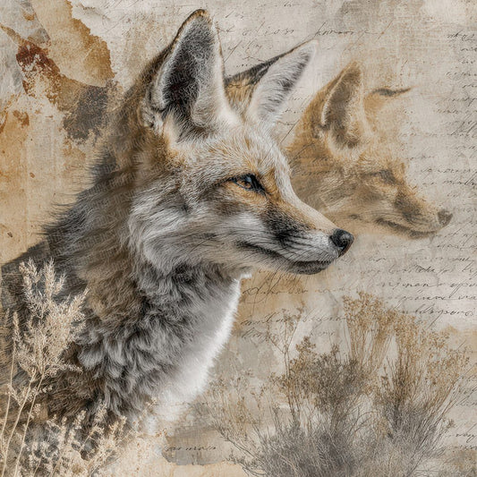 Desert Fox Collage Digital Paper Pack (DDD001451)