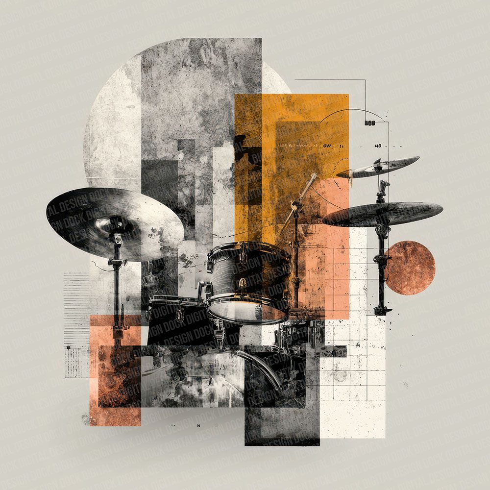 Drum Percussion Moodboard Digital Paper Pack (DDD001509)