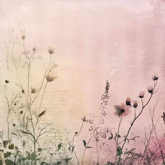Dusty Pink Flower Frame Digital Paper Pack (DDD001528)