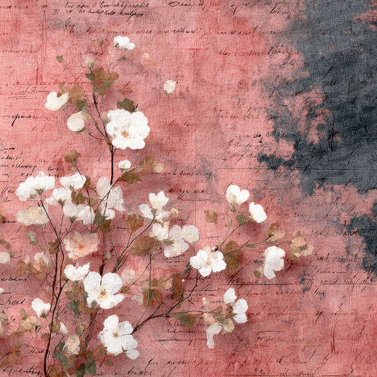 Dusty Rose Fabric Layer Floral Script Digital Paper Pack (DDD001529)