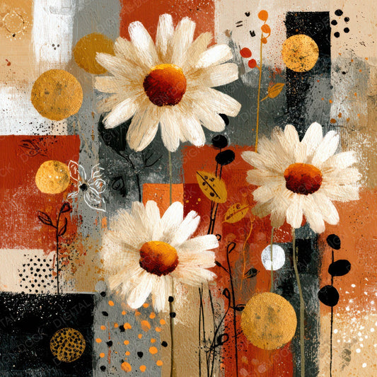 Earthy Floral Collage Background Digital Paper Pack (DDD007832)