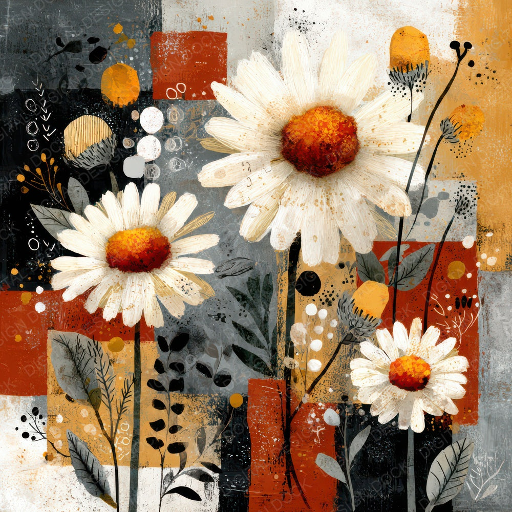 Earthy Floral Collage Background Digital Paper Pack (DDD007832)