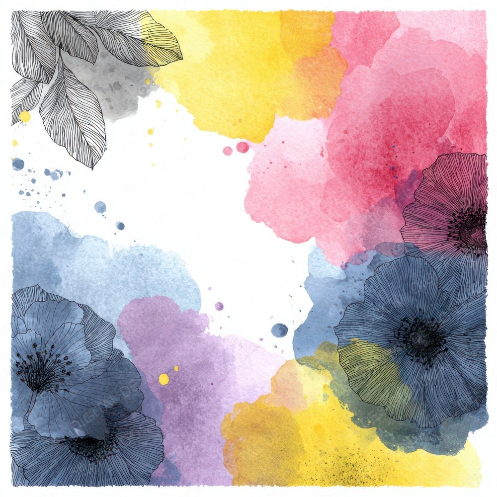 Edge Whisper Floral Wash Background Digital Paper Pack (DDD007754)