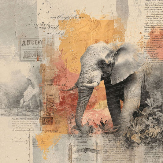 Elephant Circus Journal Digital Paper Pack (DDD001554)
