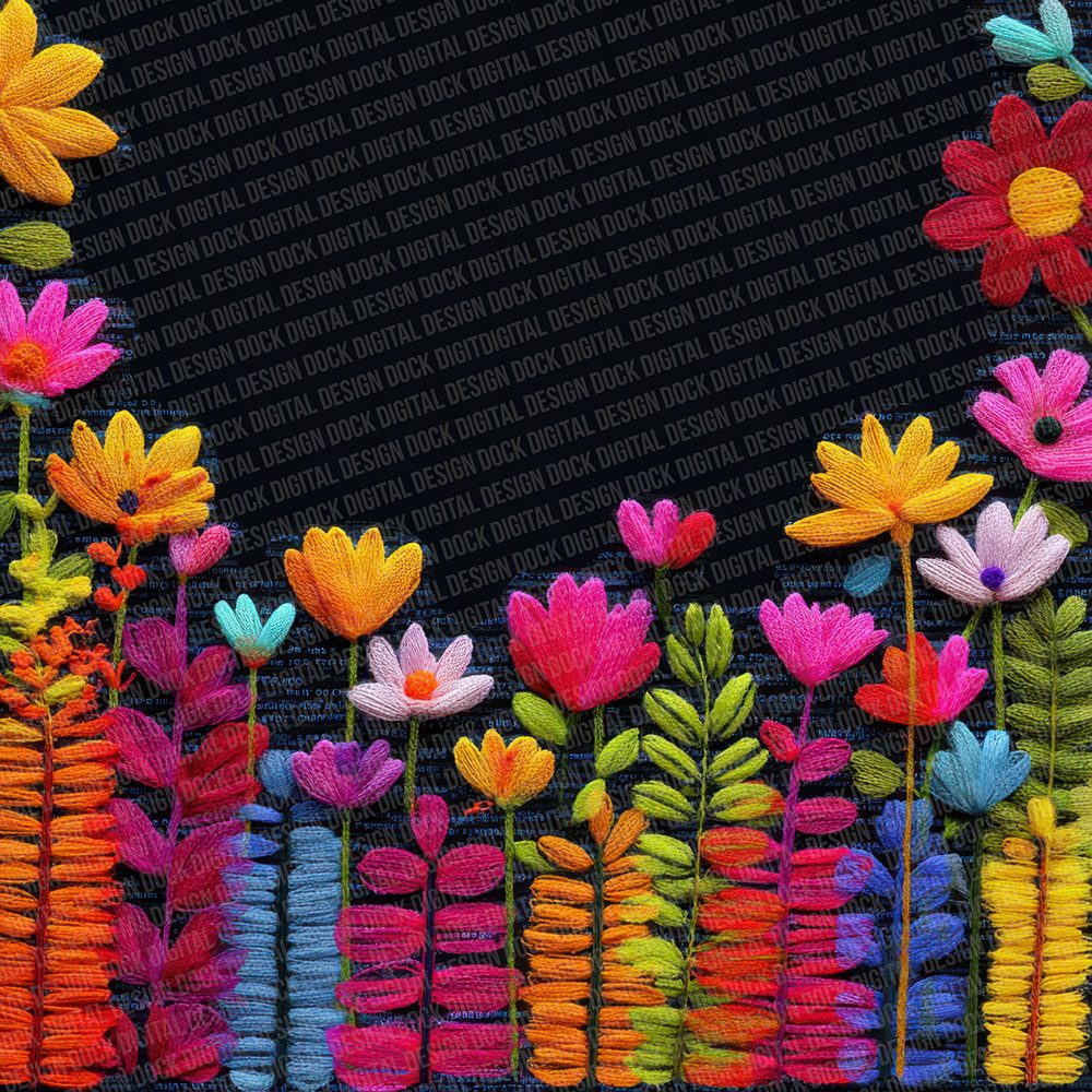 Embroidered Garden Digital Paper Pack (DDD001564)