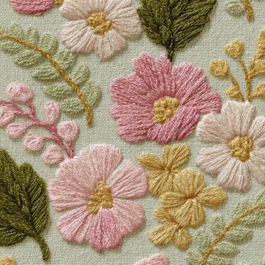 Embroidered Wildflowers Digital Paper Pack (DDD008552)