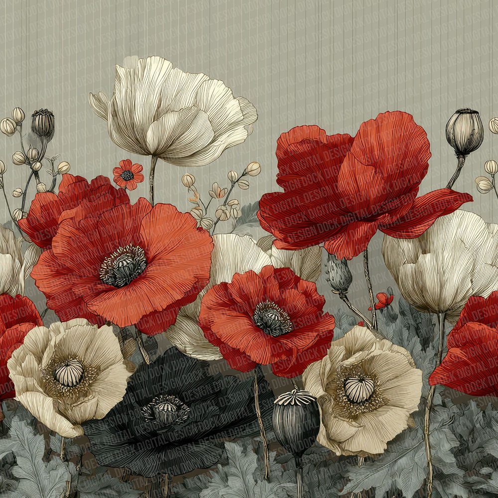 English Remembrance Poppies Digital Paper Pack (DDD001603)