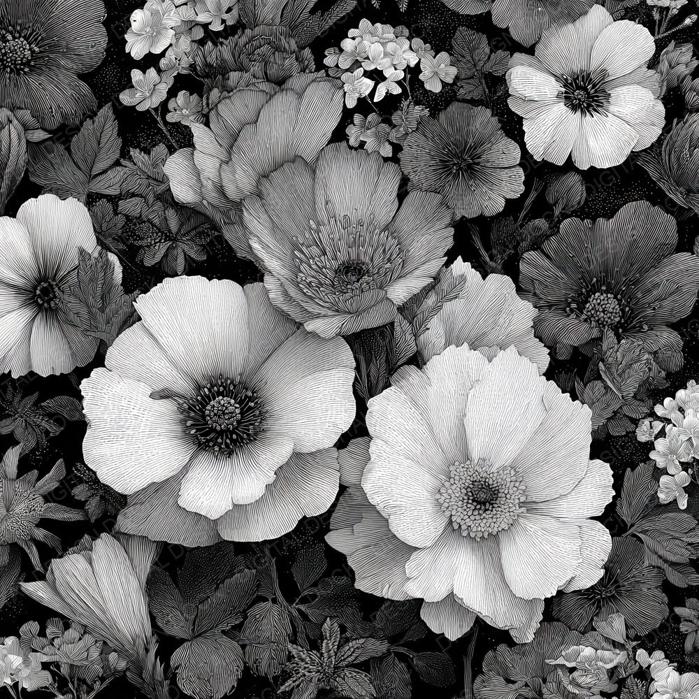Etched Floral Background Digital Paper Pack (DDD007856)