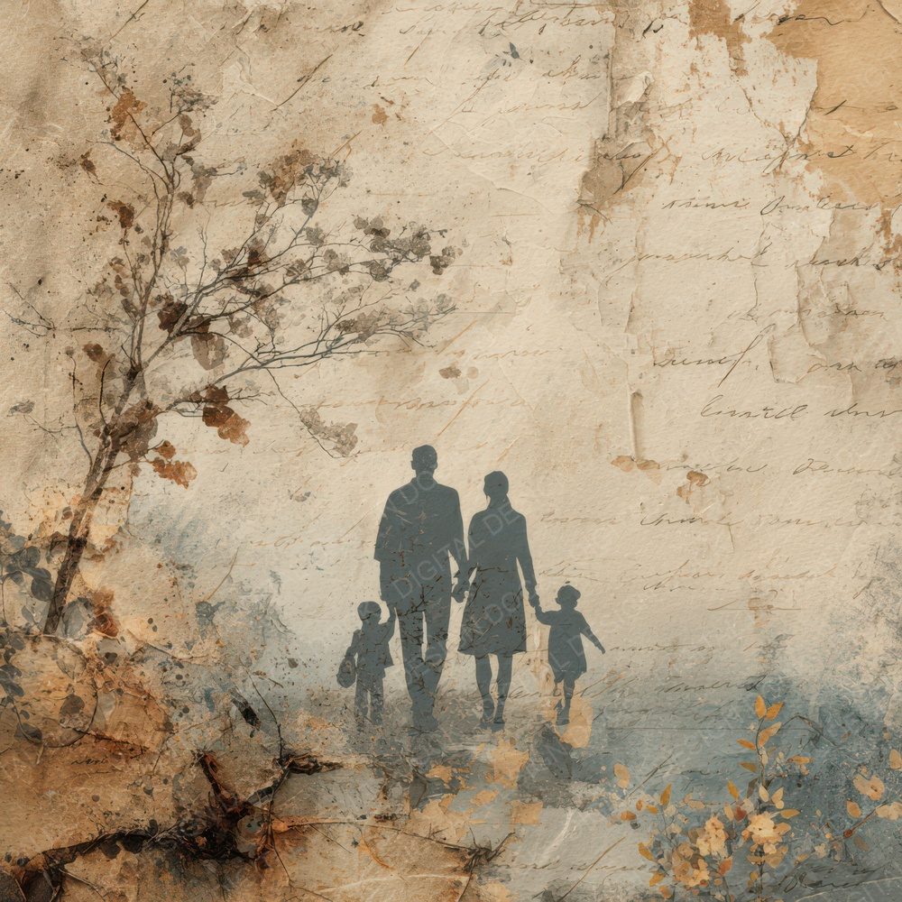 Family Moment Walking Together Digital Paper Pack (DDD007813)