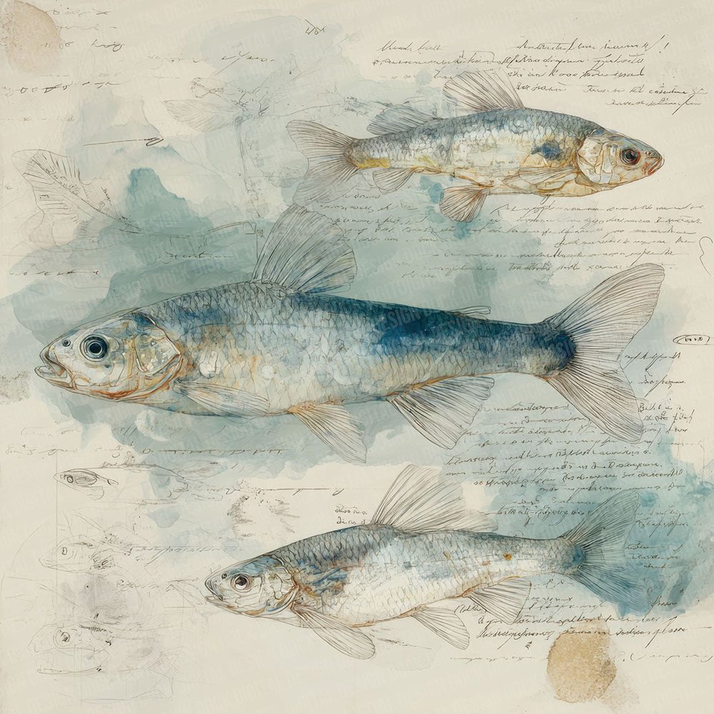 Fish Study Notes Wash Digital Paper Pack (DDD001717)