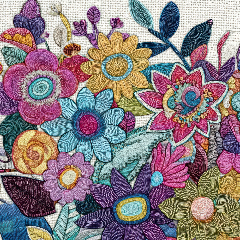 Floral Background Fabric Sitched Digital Paper Pack (DDD007834)
