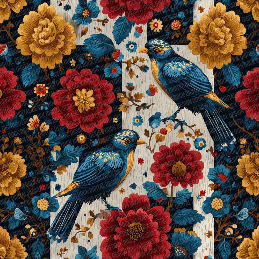 Folk Floral Rustic Digital Paper Pack (DDD001760)