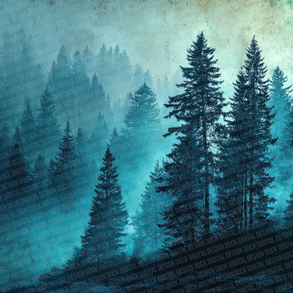 Forest Mist Silhouette Digital Paper Pack (DDD001775)