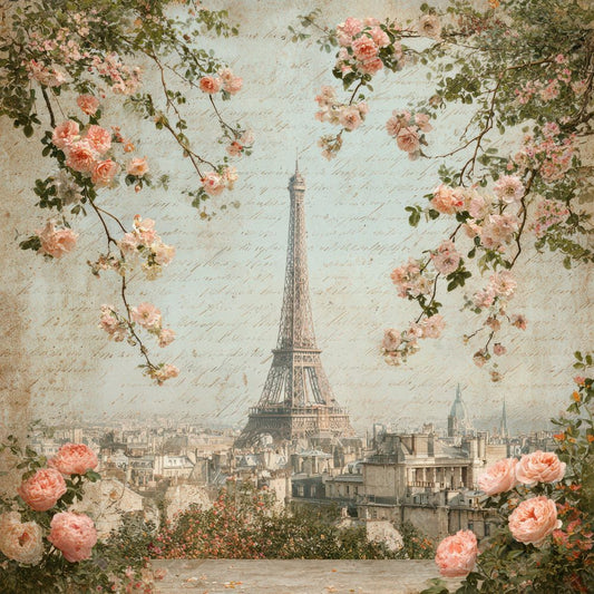 France Charm Paris Roses Digital Paper Pack (DDD007773)