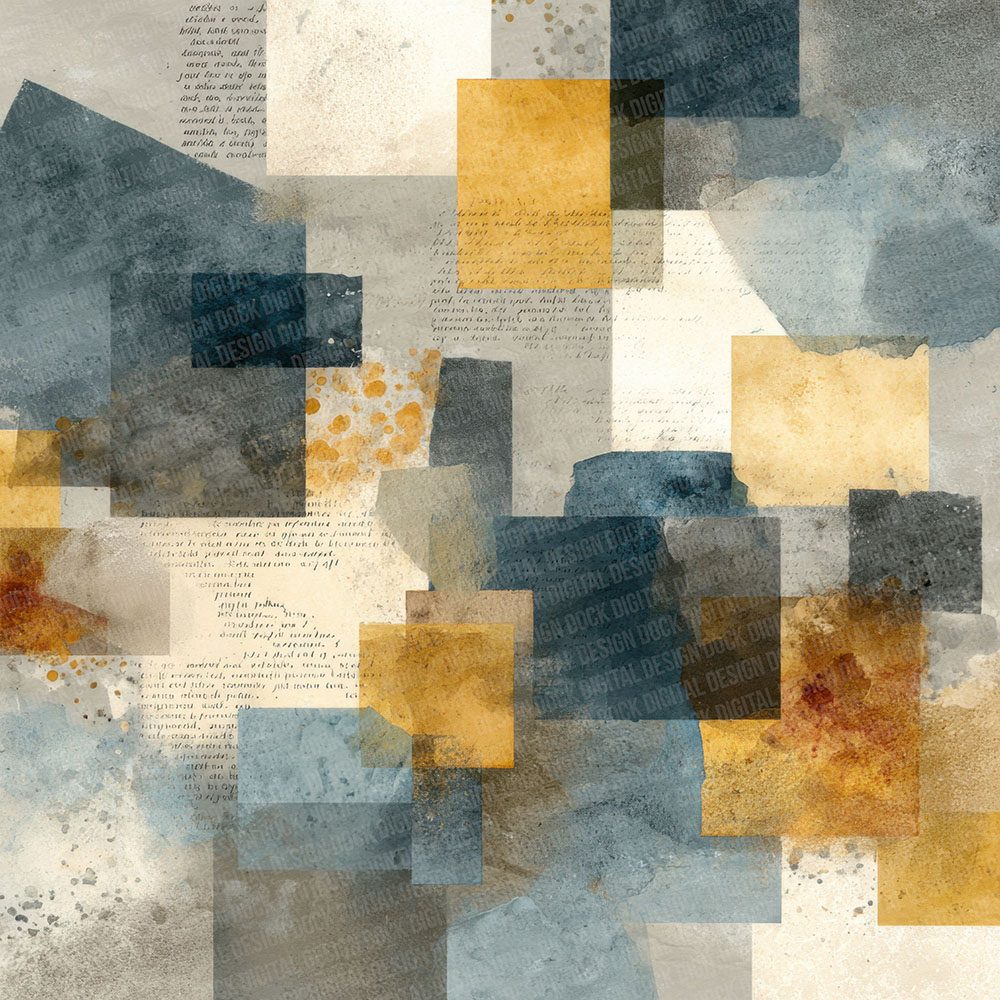 Geometric Cubist Art Layers Script Digital Paper Pack (DDD001840)
