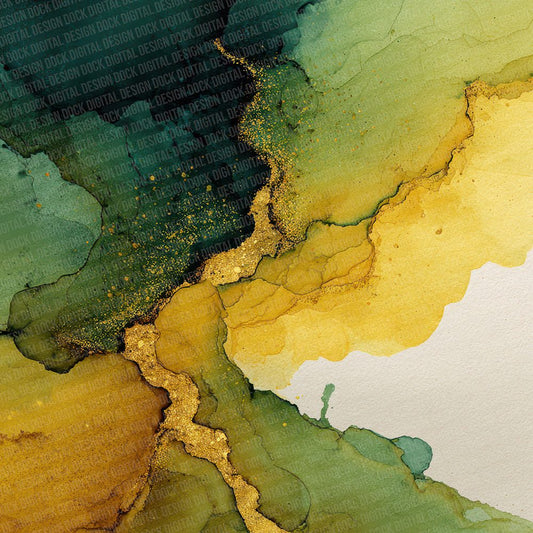 Gold Chartreuse Melt Digital Paper Pack (DDD001883)