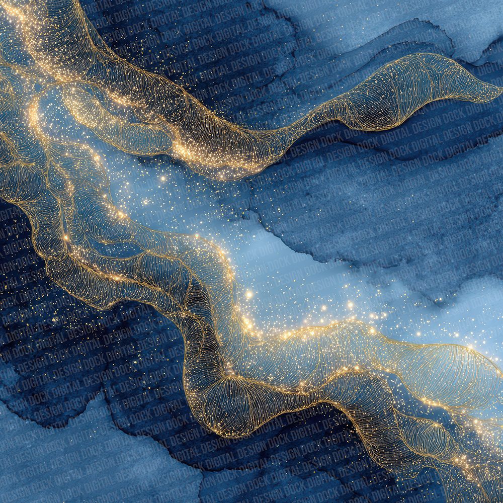 Gold Wire Indigo Digital Paper Pack (DDD001892)
