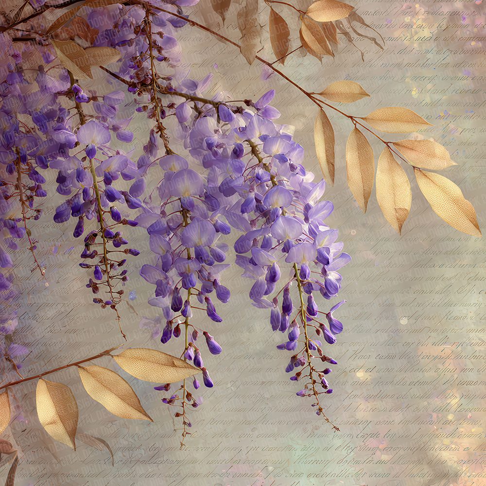 Golden Wisteria Script Digital Paper Pack (DDD001905)