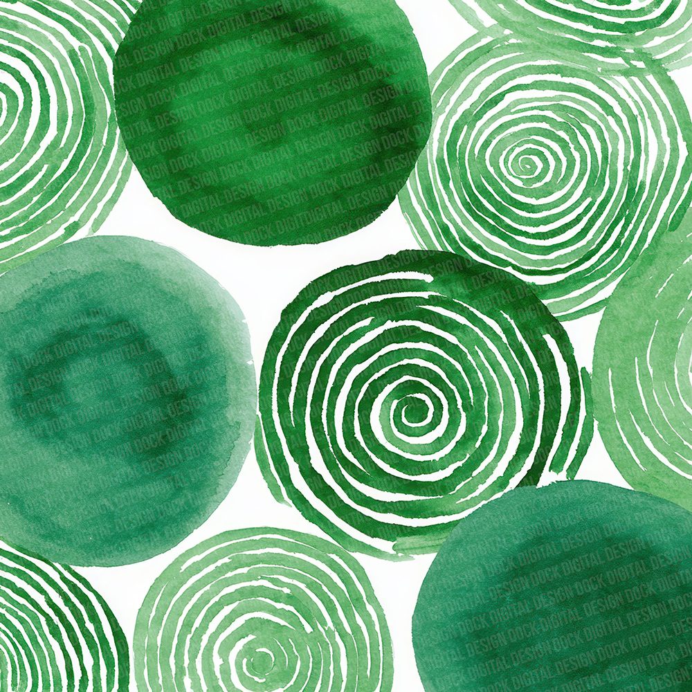 Green Watercolor Abstract Digital Paper Pack (DDD001945)