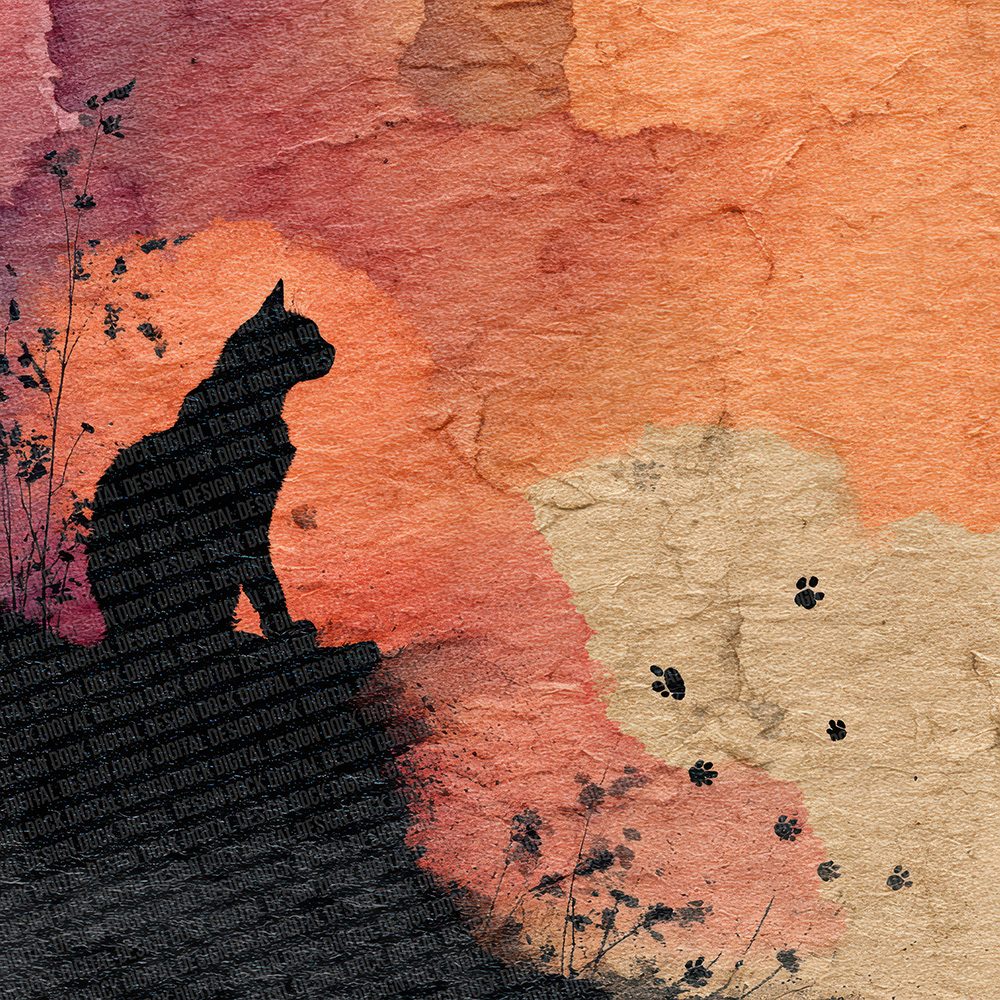 Halloween Black Cat Fade Digital Paper Pack (DDD001970)
