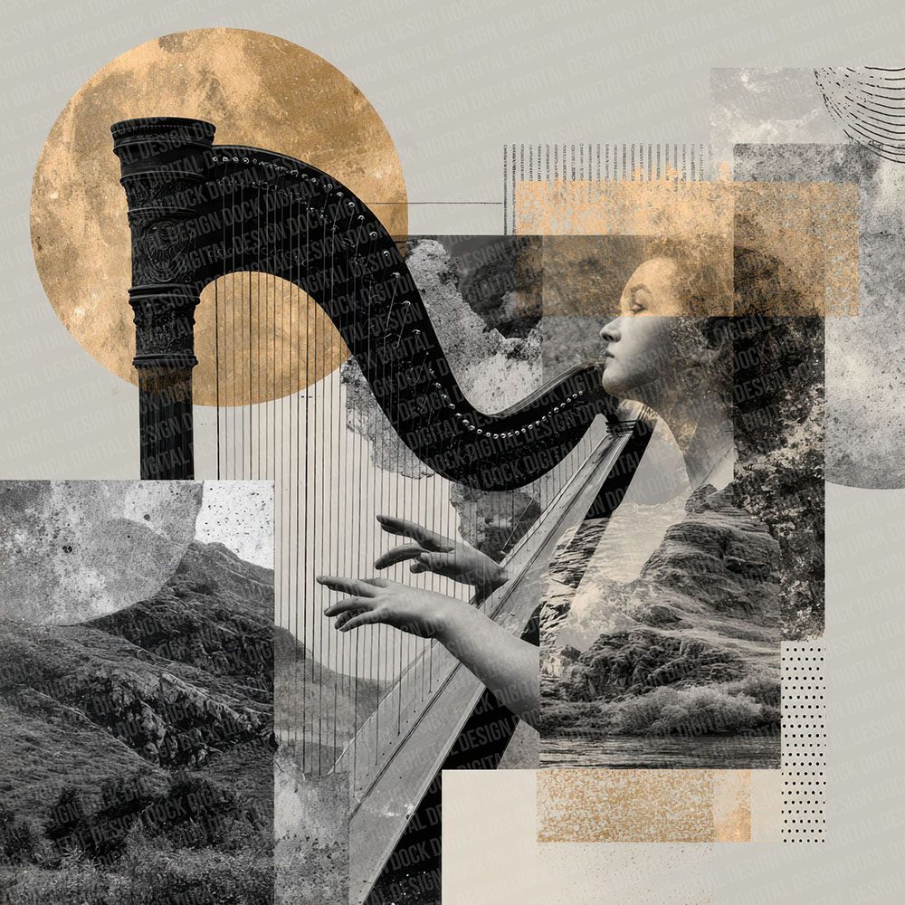 Harp String Moodboard Digital Paper Pack (DDD001995)
