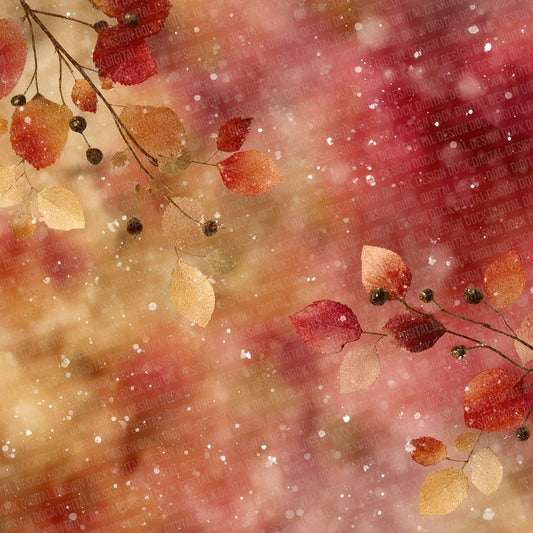 Holly Gold Christmas Background Digital Paper Pack (DDD002026)