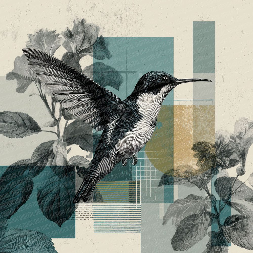 Hummingbird Light Moodboard Digital Paper Pack (DDD002041)