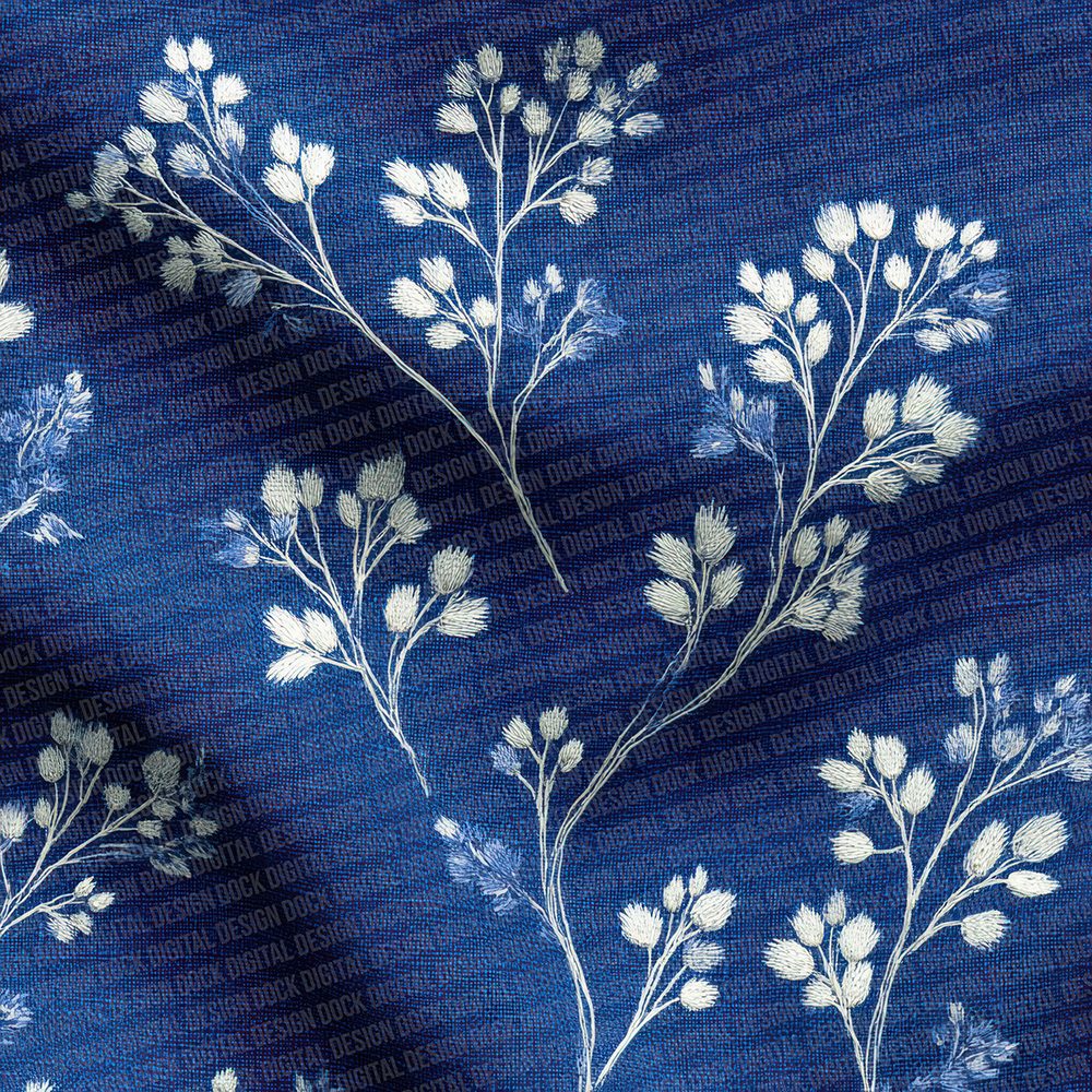 Indigo Botanical Stitch Digital Paper Pack (DDD002064)