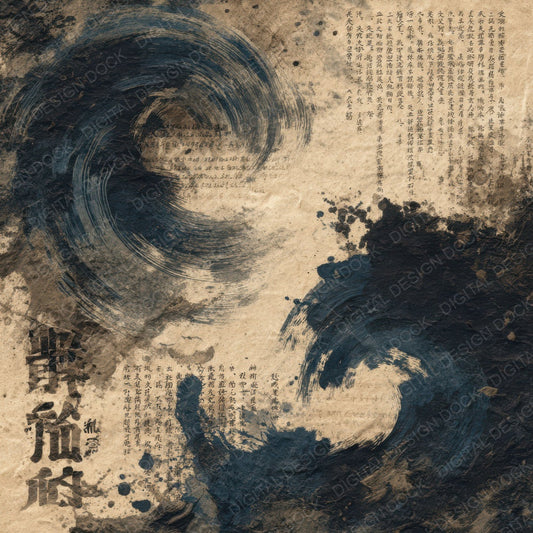 Indigo Ink Kanji Digital Paper Pack (DDD007658)
