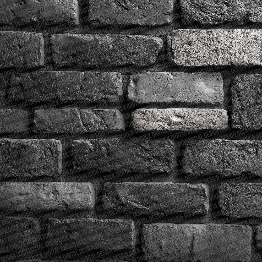 Industrial Charcoal Brick Wall Digital Paper Pack (DDD002083)