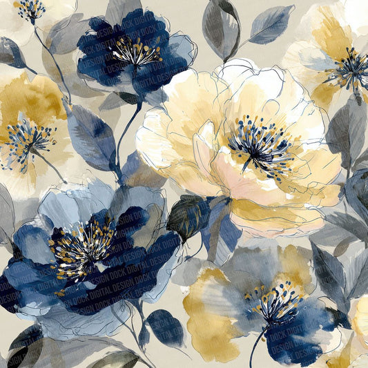 Ink Botanical Sketch Digital Paper Pack (DDD002091)