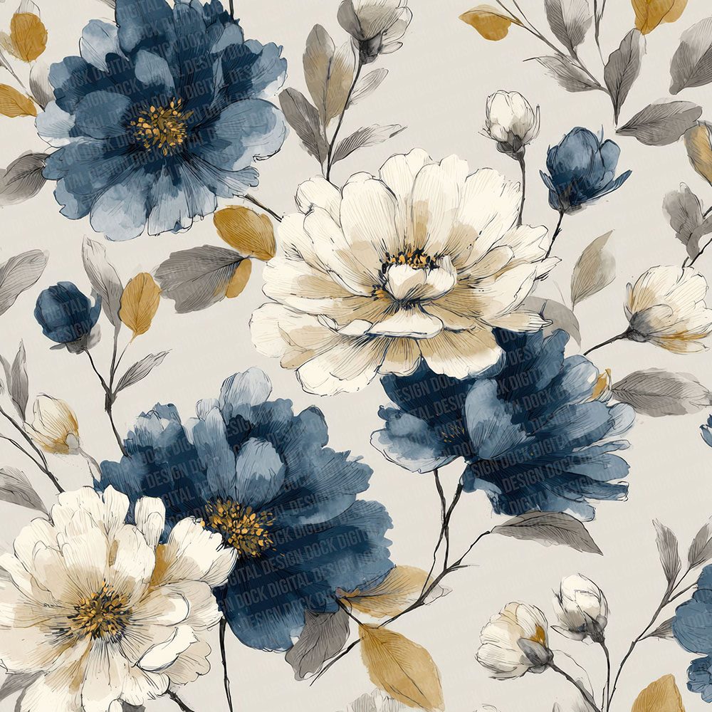 Ink Botanical Sketch Digital Paper Pack (DDD002091)