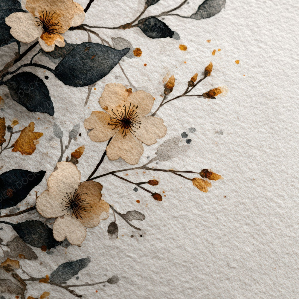 Ink Wash Wedding Border Digital Paper Pack (DDD007953)