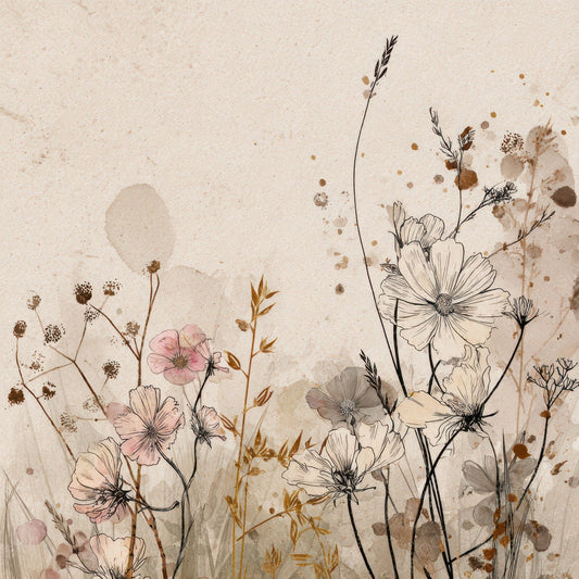 Ink Wildflower Paper Digital Paper Pack (DDD008555)