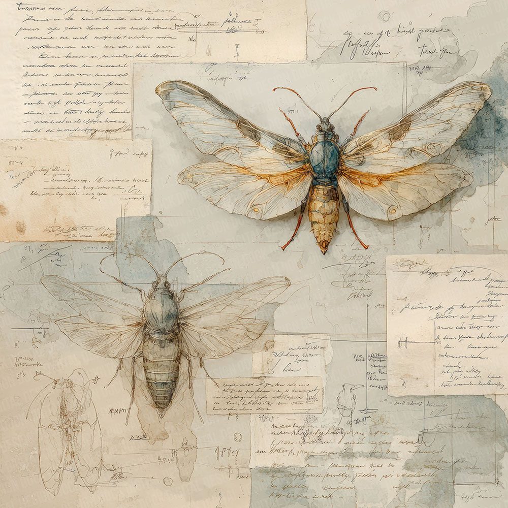 Insect Anatomy Notes Wash Digital Paper Pack (DDD002142)