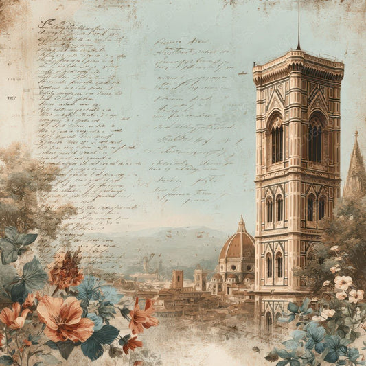 Italy Romance Florence Duomo Digital Paper Pack (DDD007777)