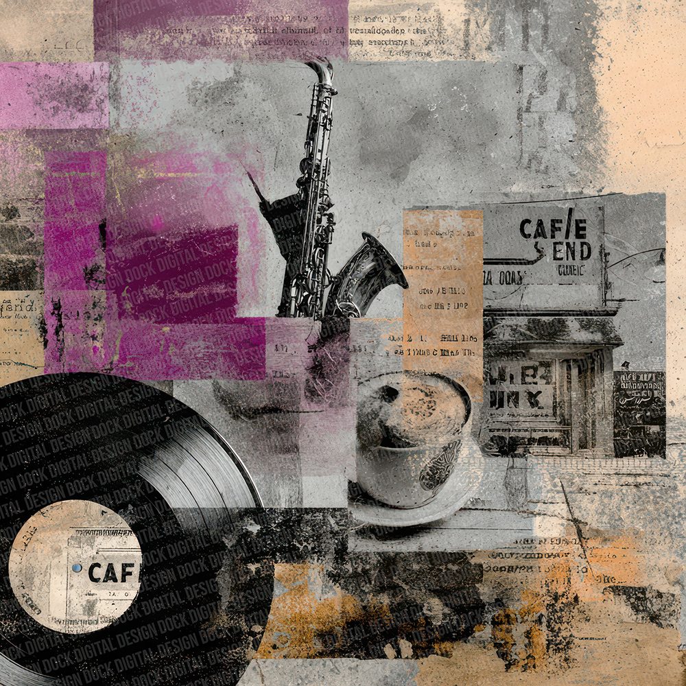 Jazz Vinyl Grunge Digital Paper Pack (DDD002210)