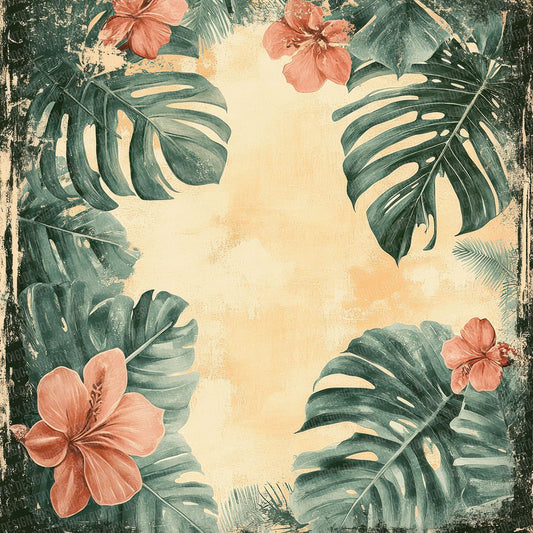 Jungle Floral Frame Digital Paper Pack (DDD002218)