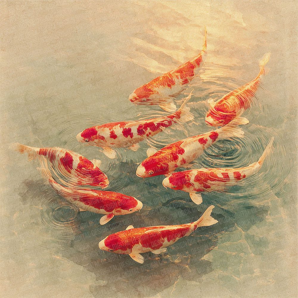 Koi Drift Japanese Watercolour Digital Paper Pack (DDD002250)