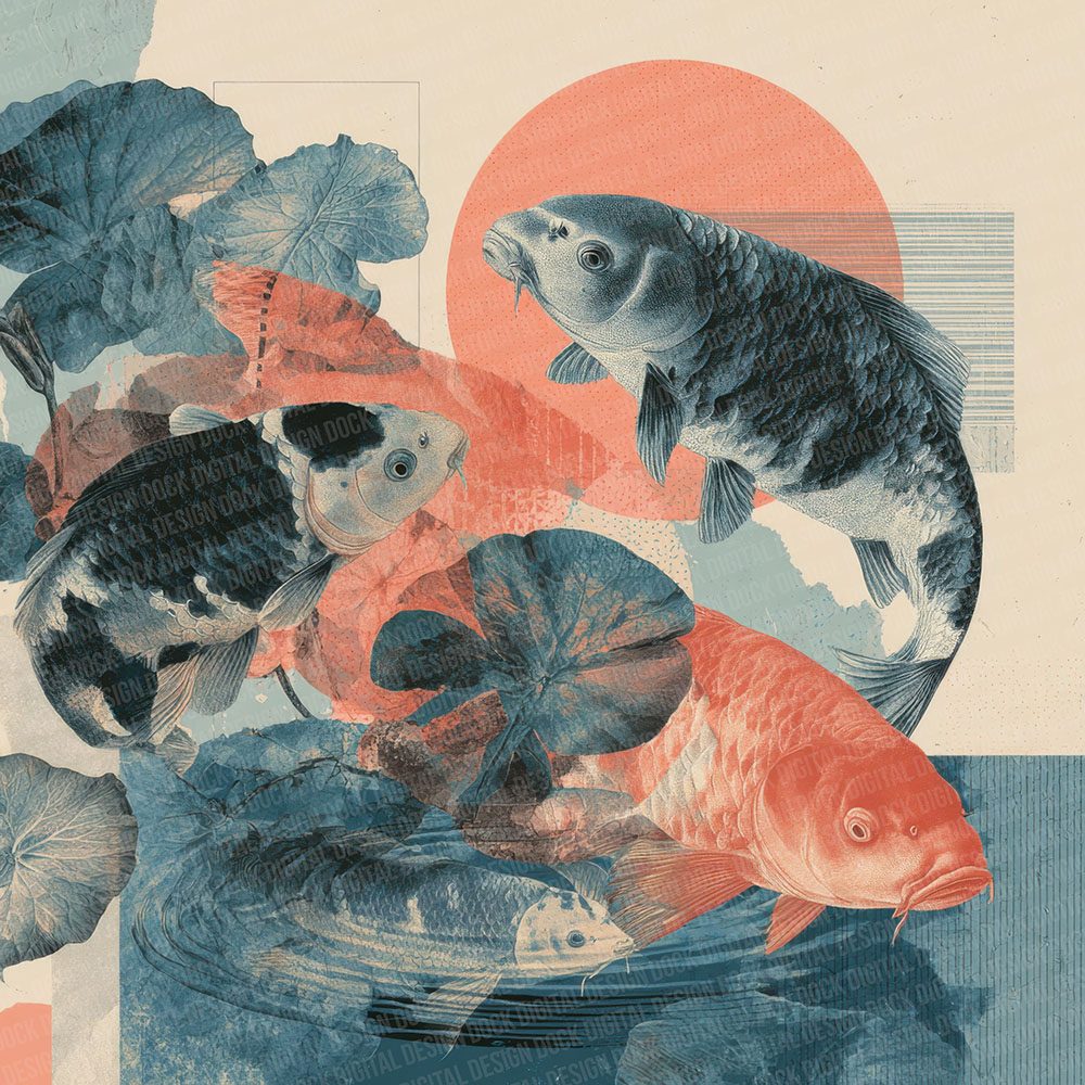 Koi Pond Moodboard Digital Paper Pack (DDD002251)