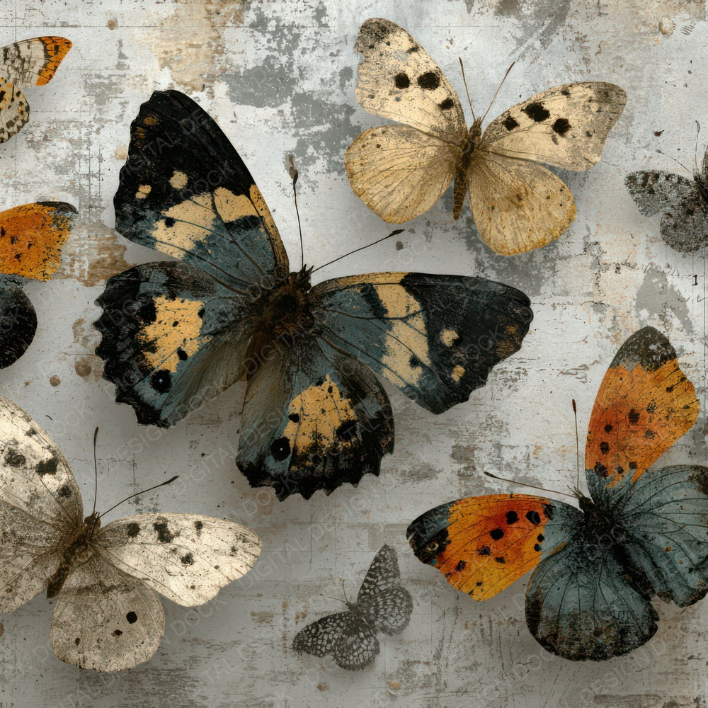 Layered Butterfly Field Digital Paper Pack (DDD007977)