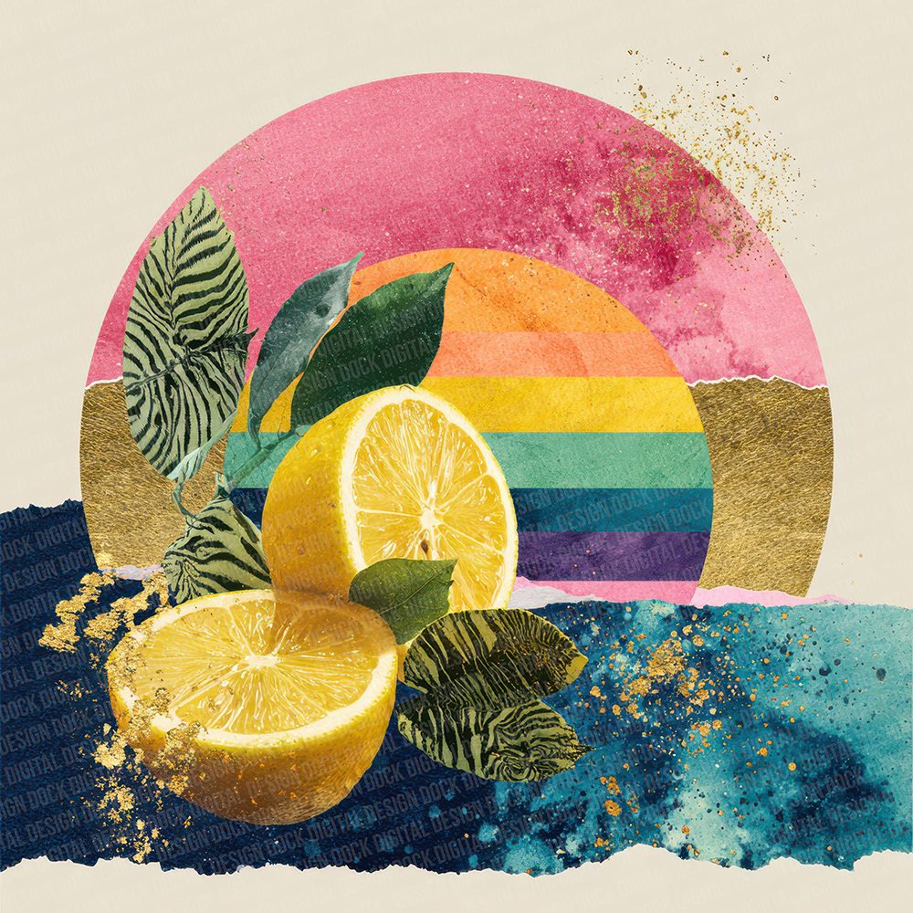 Lemon Zebra Splash Digital Paper Pack (DDD002324)