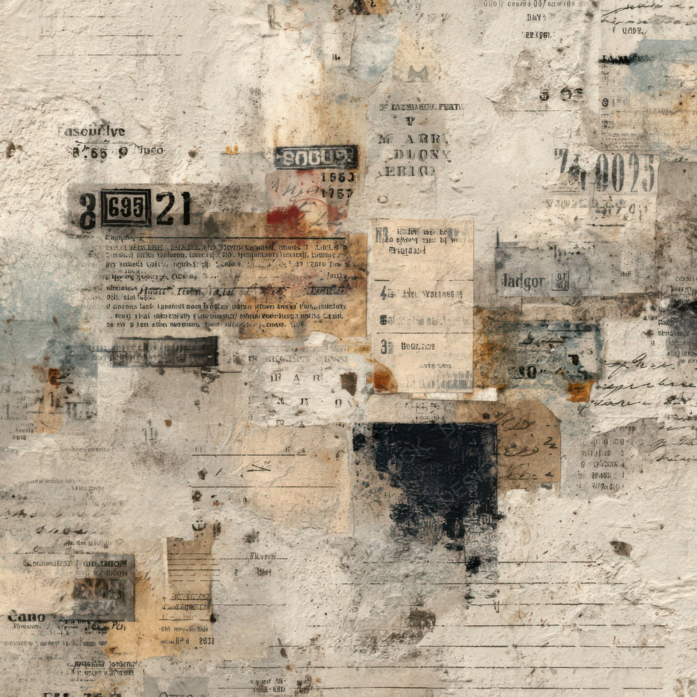 Light Vintage Ephemera Background Digital Paper Pack (DDD007838)