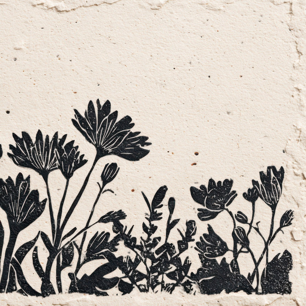 Linocut Wildflowers Digital Paper Pack (DDD008557)