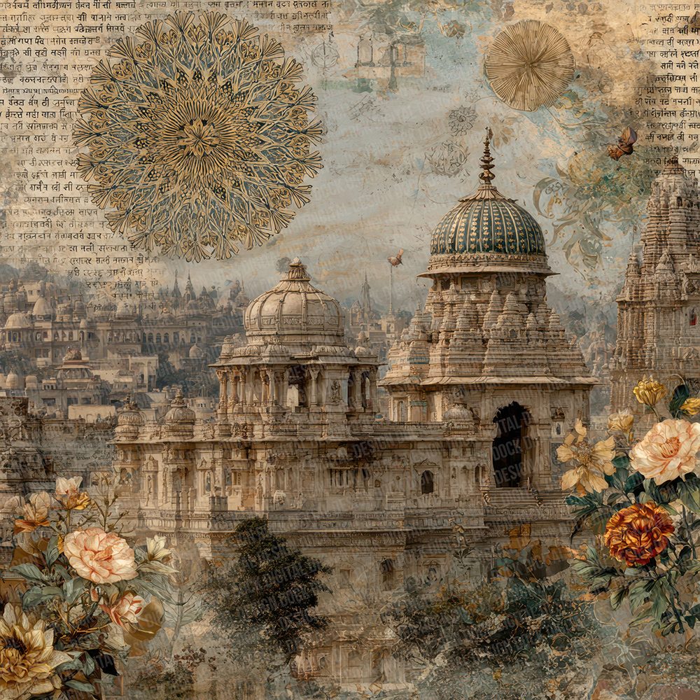 Mandala Temple Layers Digital Paper Pack (DDD002416)